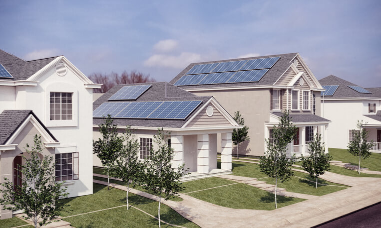 Solar panels on houses