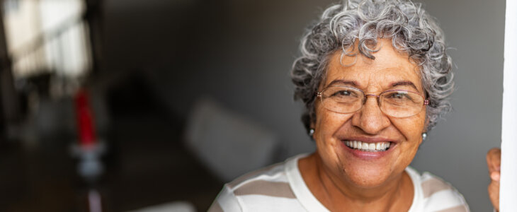 Portrait of senior woman at home