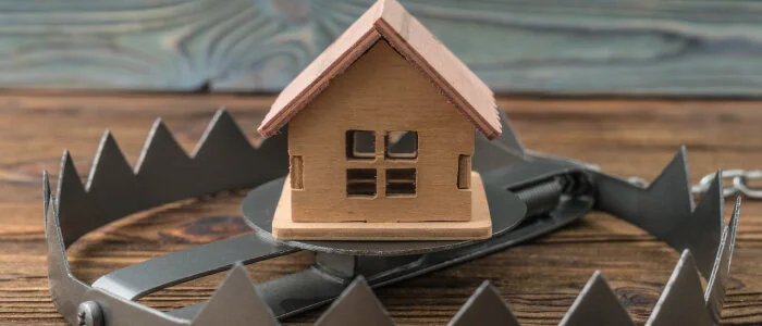 A house surrounded in a trap from a foreclosure scam