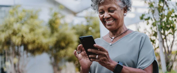 Portrait of a senior woman using smartphone